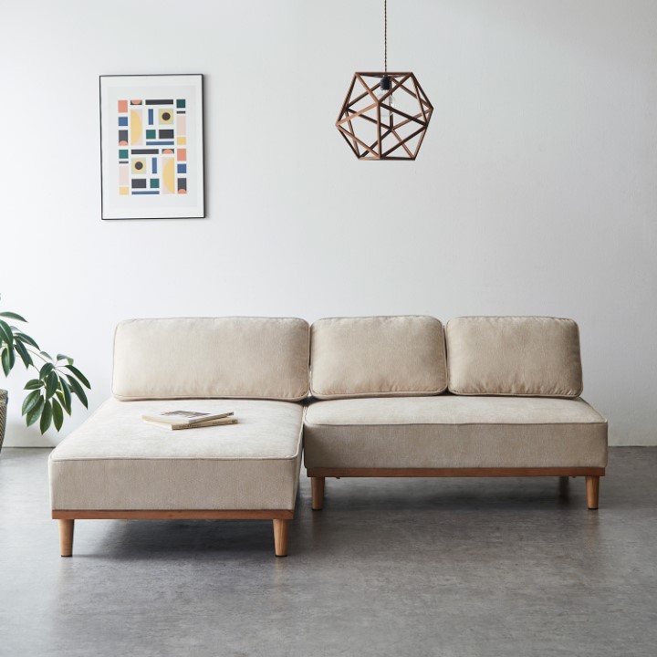 コンパクト 3人掛けカウチソファ / 開梱設置付き