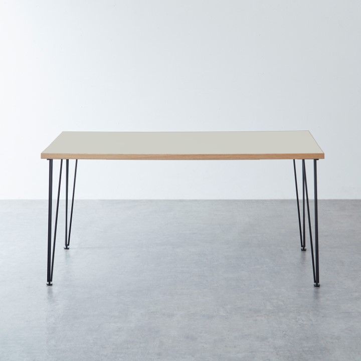 メラミン天板 ダイニングテーブル 幅150cm / スチール脚