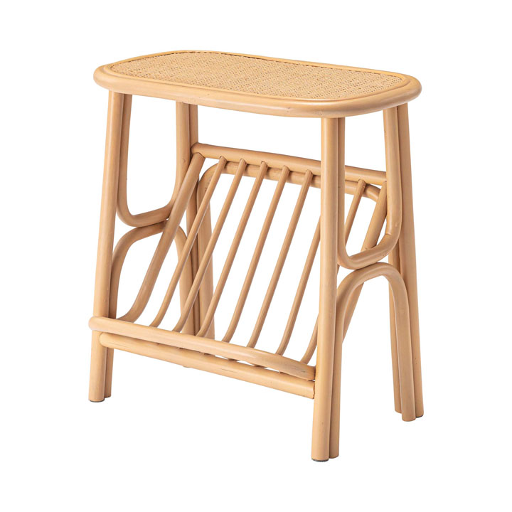 マガジンラック付きサイドテーブル