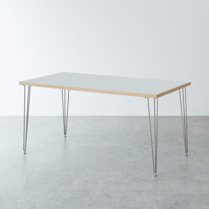 メラミン天板 ダイニングテーブル 幅150cm / ステンレス脚