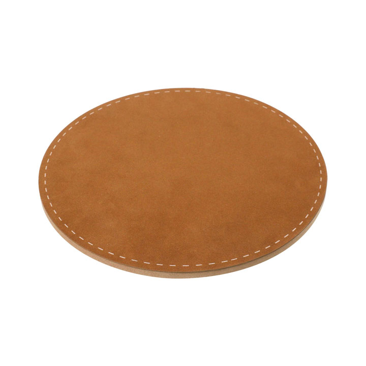 レザールックラウンドマット BR