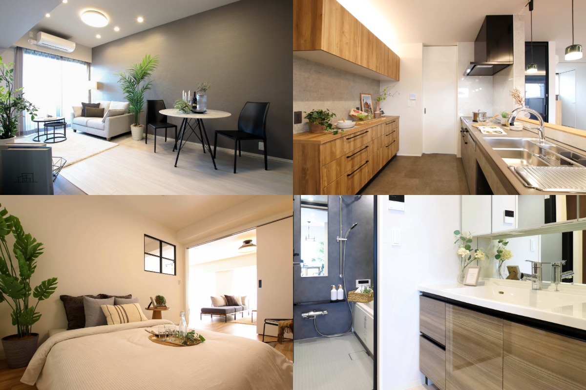 空間別ホームステージング実例 リビング キッチン 寝室 バスルーム インテリアコーディネート